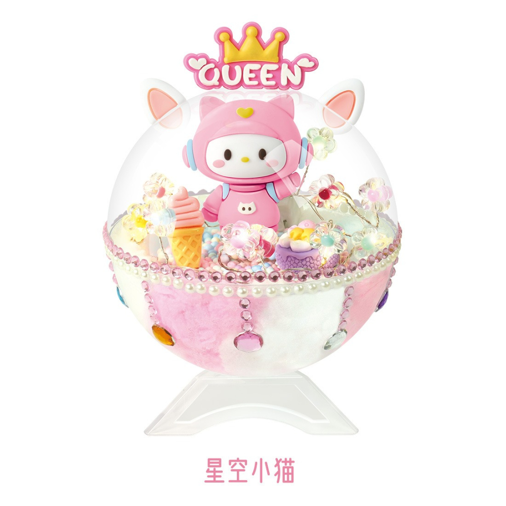 星空泡泡球兒童手作立體微景觀小夜燈水晶球 DIY樹脂配件夢幻水晶球-細節圖5