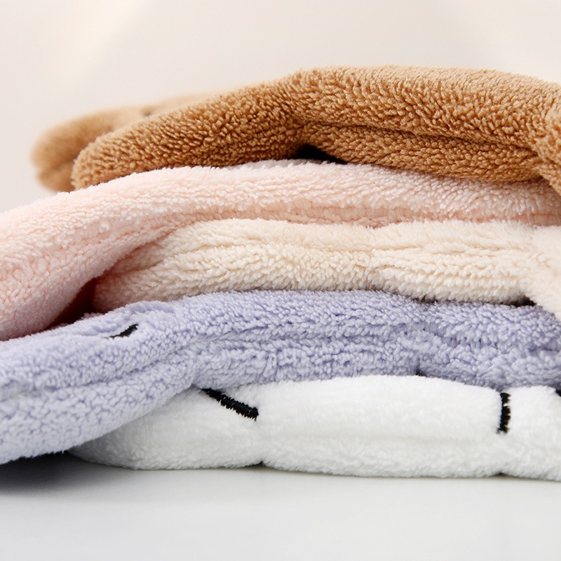 可掛式珊瑚絨萌趣可愛擦手巾 可愛動物花朵甜點廚房浴室洗手擦手巾-細節圖3