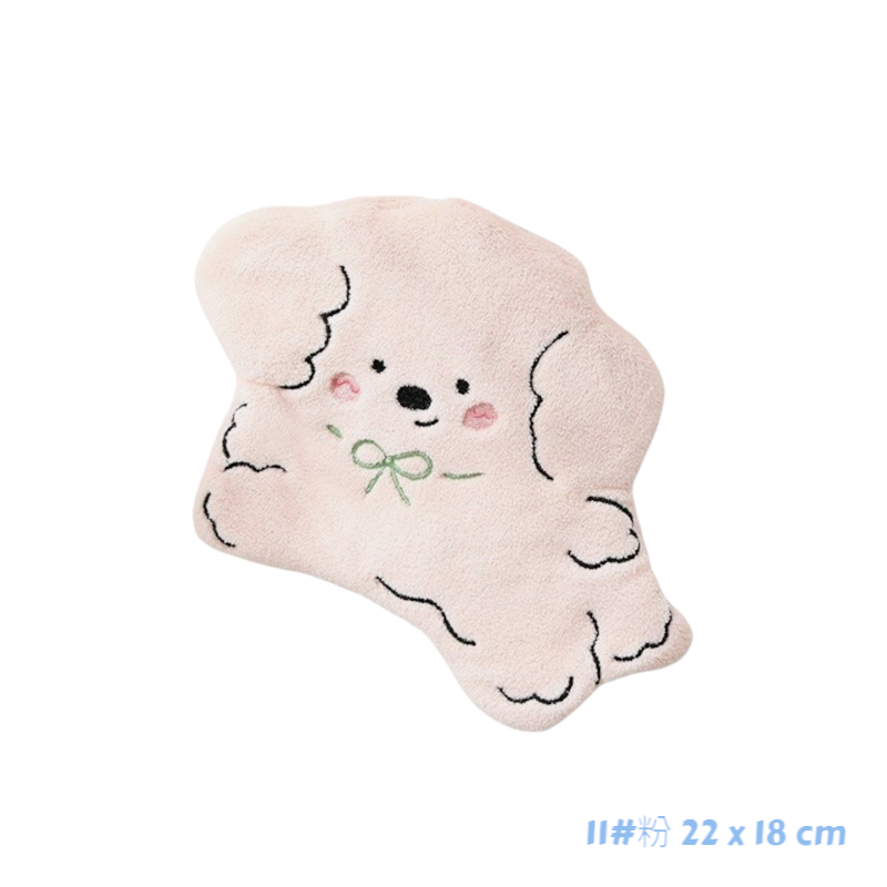 可掛式珊瑚絨萌趣可愛擦手巾 可愛動物花朵甜點廚房浴室洗手擦手巾-規格圖3