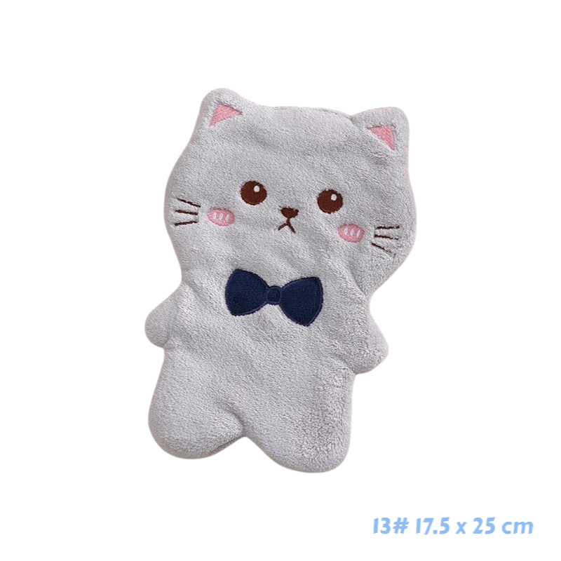 可掛式珊瑚絨萌趣可愛擦手巾 可愛動物花朵甜點廚房浴室洗手擦手巾-規格圖3