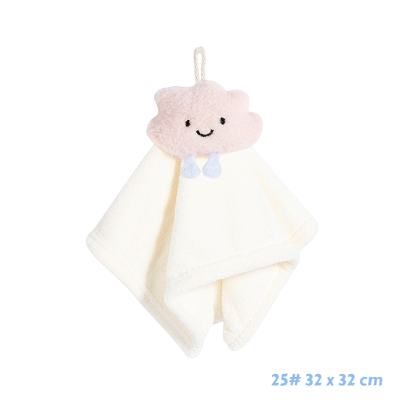 可掛式珊瑚絨萌趣可愛擦手巾 可愛動物花朵甜點廚房浴室洗手擦手巾-規格圖3