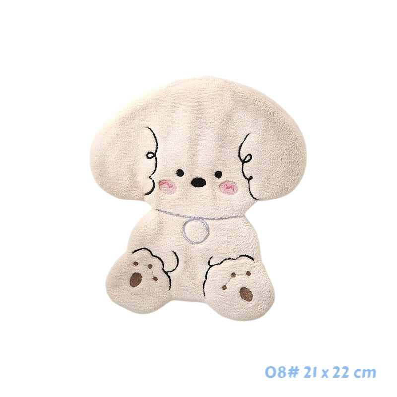 可掛式珊瑚絨萌趣可愛擦手巾 可愛動物花朵甜點廚房浴室洗手擦手巾-規格圖3