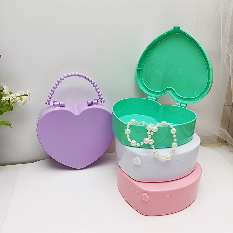 甜美淑女心形手提盒 兒童飾品收納盒-細節圖2