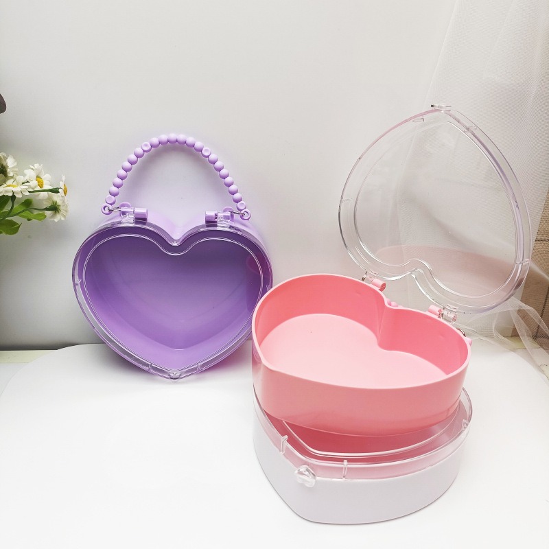 甜美淑女心形手提盒 兒童飾品收納盒-細節圖3