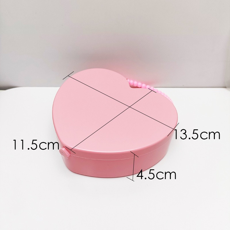 甜美淑女心形手提盒 兒童飾品收納盒-細節圖4