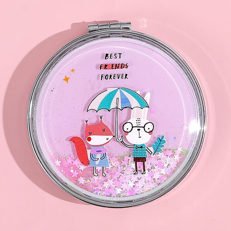 圓形PU流沙化妝鏡 / 雙面隨身鏡-規格圖6