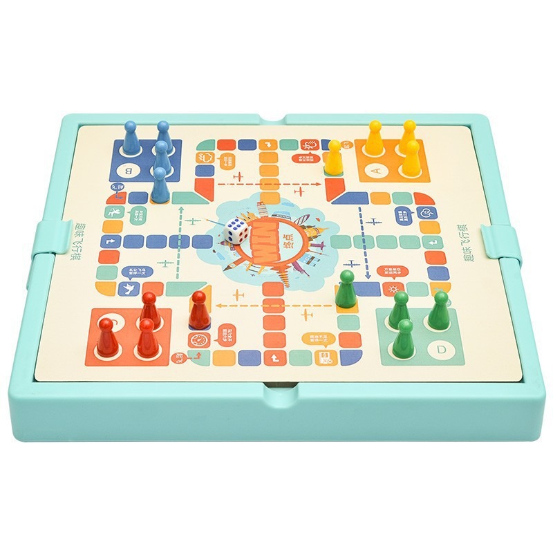 四合一多功能棋 飛行棋 蛇棋 象棋 五子棋-細節圖3