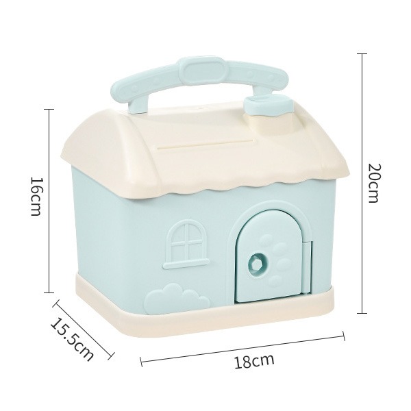 創意造型手提可愛小房子存錢罐 網紅儲蓄存錢罐 隨機附2張貼紙+7枚貼片-細節圖5