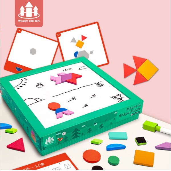 磁性七巧板智力拼圖（初級／進階／挑戰）進階式思維訓練 益智啟蒙-細節圖3