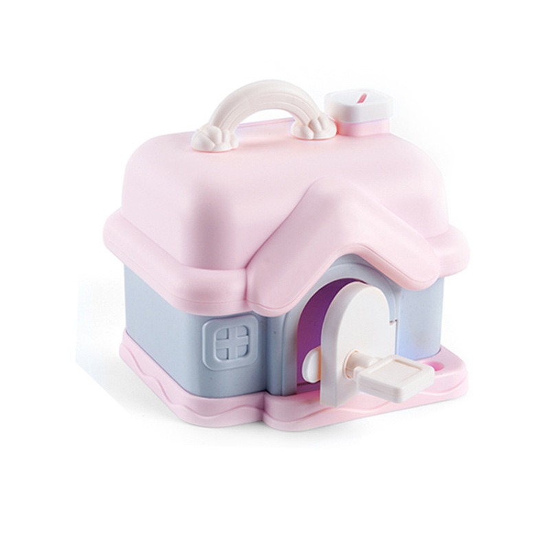 創意造型手提可爱小房子 小別墅存錢罐 網红儲蓄存錢罐 隨機附2張貼紙+7枚貼片-規格圖11