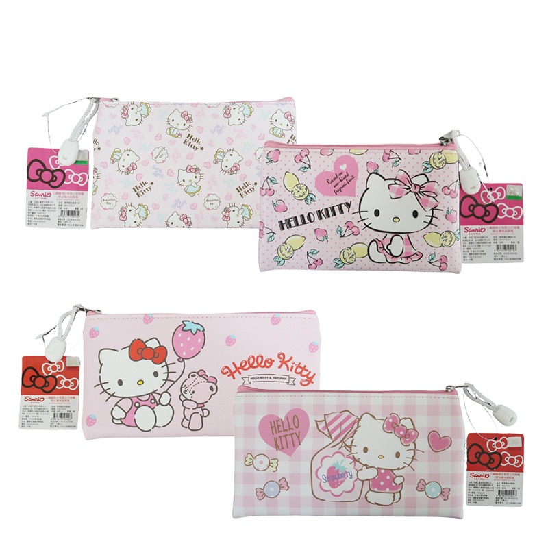 Hello Kitty皮質拉鍊袋 皮包 收納包-細節圖2