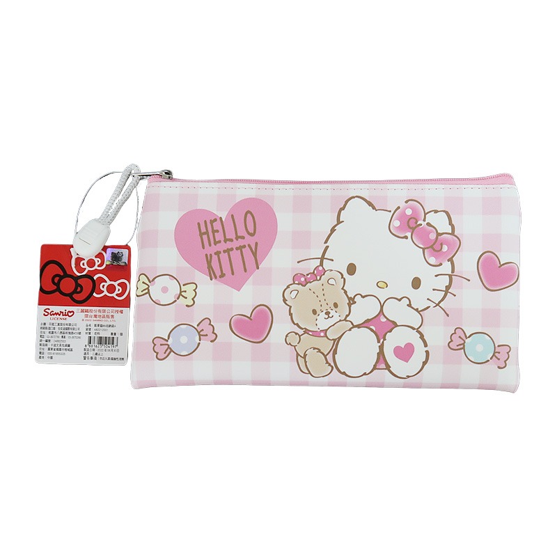 Hello Kitty皮質拉鍊袋 皮包 收納包-細節圖5