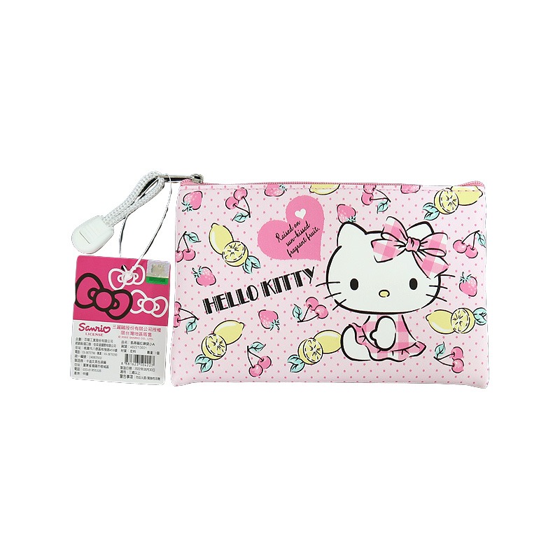 Hello Kitty皮質拉鍊袋 皮包 收納包-細節圖6
