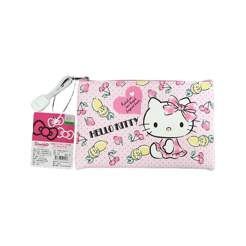 Hello Kitty皮質拉鍊袋 皮包 收納包-細節圖6