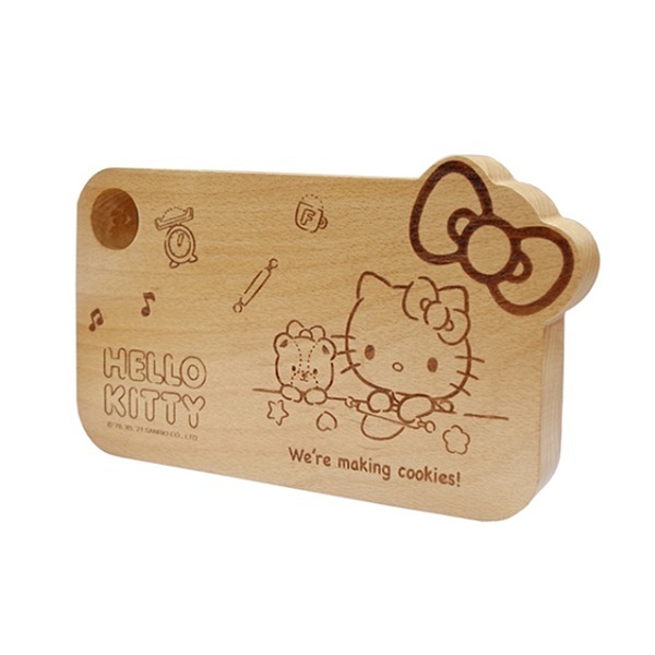 正版凱蒂貓Kitty原木麵包盤-細節圖2