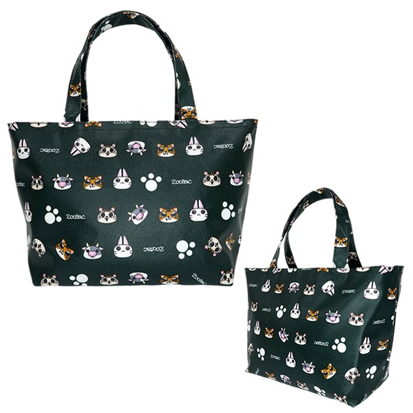 創意卡通彩繪防水手提包 / 防水餐袋（仿皮材質防水防汙易清潔）-細節圖2