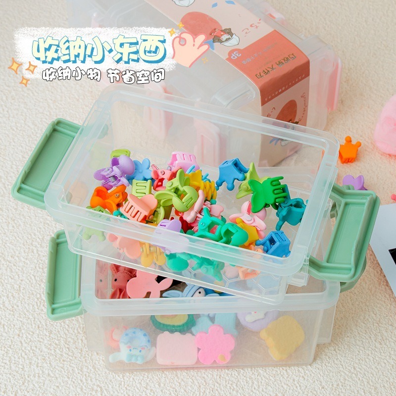 透明多層魔術扣收納盒 可多層疊加桌面小物收納盒-細節圖5