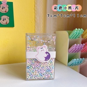 方形壓克力雙層泡泡筆筒 / 療癒紓壓繽紛彩色泡泡球筆筒-規格圖2