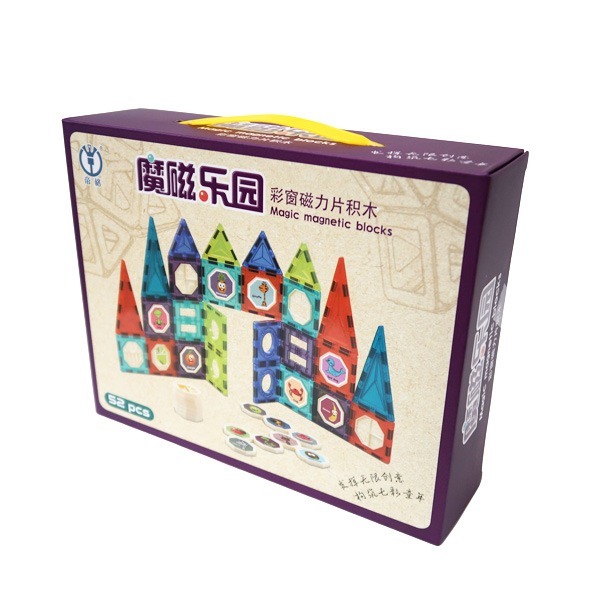 魔磁樂園 彩窗磁性積木片 52片-細節圖2