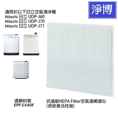 Hitachi 適用日立UDP-J60 UDP-J70 UDP-J71 空氣清淨機抗過敏HEPA濾網濾心-現貨