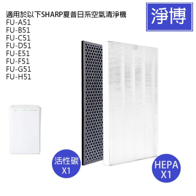 SHARP夏普 適用FU-E51 A51 B51 C51 D51 F51 G51 H51空氣清淨機 濾網-現貨