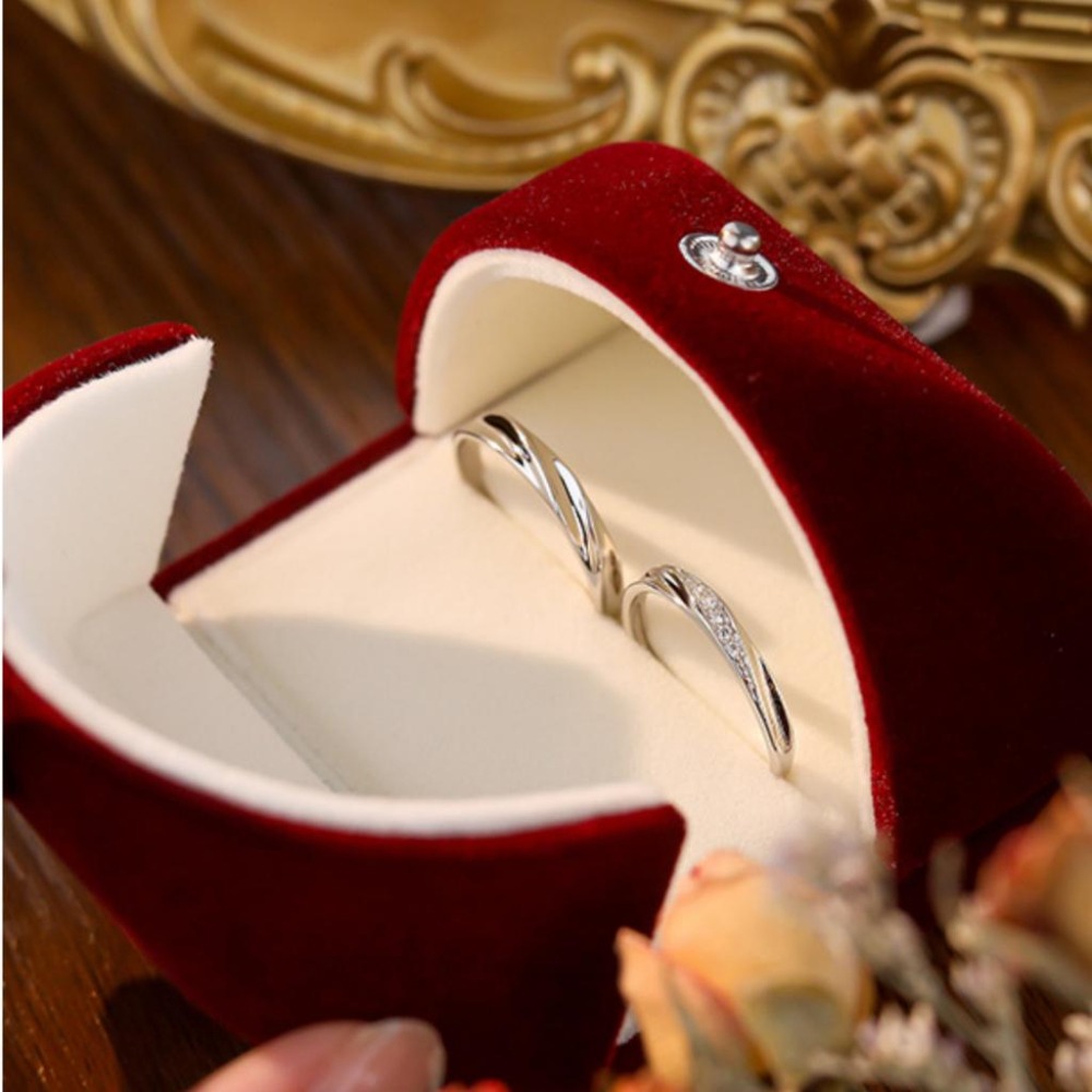 【43小舖】999足銀 鑲鑽鋯石 共度愛河 可調式 戒指｜S999｜通體純銀｜純銀｜開口戒｜情侶戒｜對戒｜飾品｜送拭銀布-細節圖8