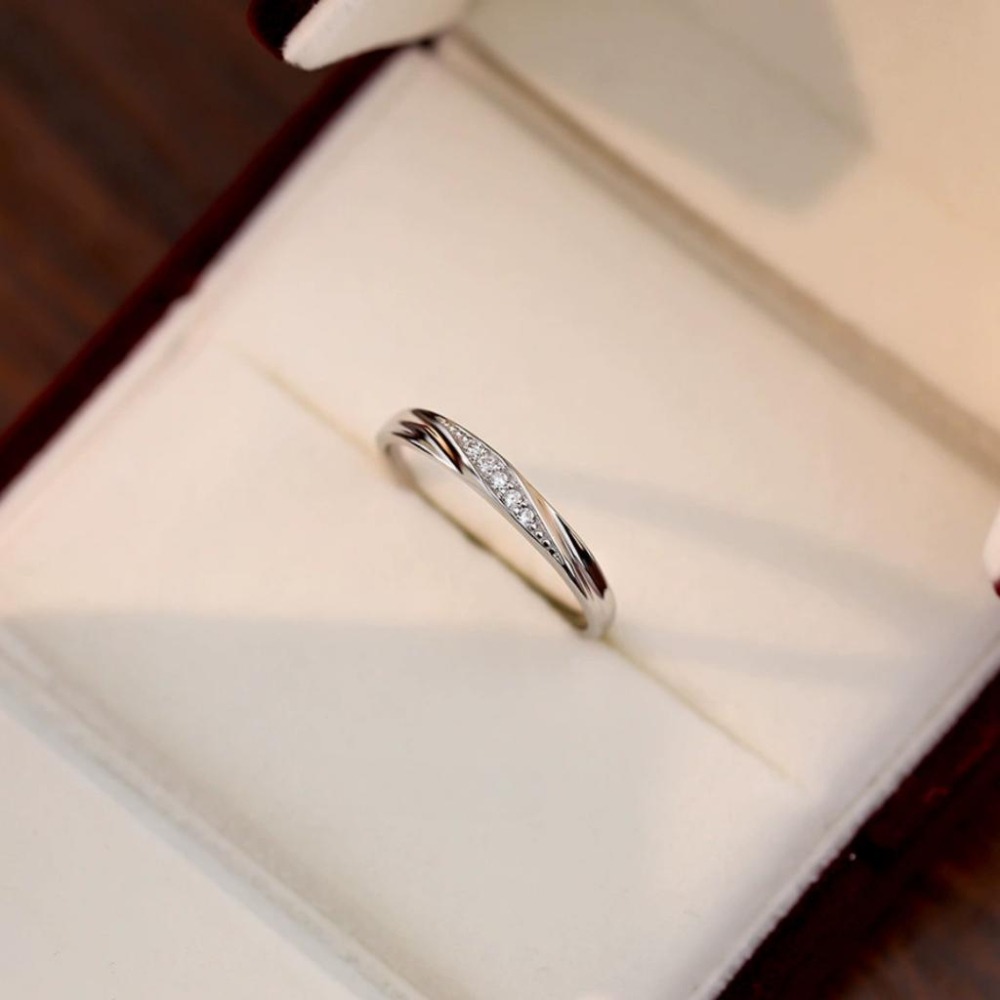 【43小舖】999足銀 鑲鑽鋯石 共度愛河 可調式 戒指｜S999｜通體純銀｜純銀｜開口戒｜情侶戒｜對戒｜飾品｜送拭銀布-細節圖9