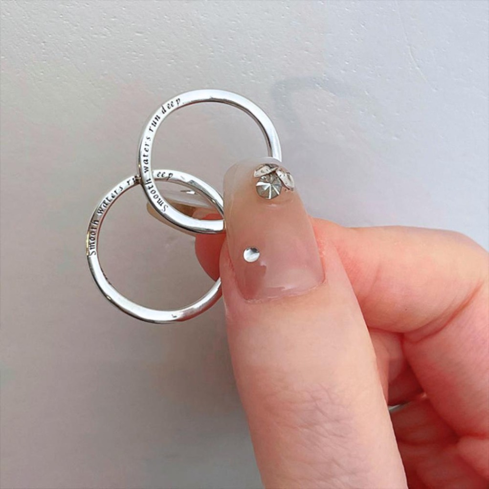 【43小舖】925純銀 字母刻字 不規則扭曲 波浪 戒指｜S925｜通體純銀｜閉口戒｜飾品｜銀飾｜3種尺寸｜送拭銀布-細節圖6