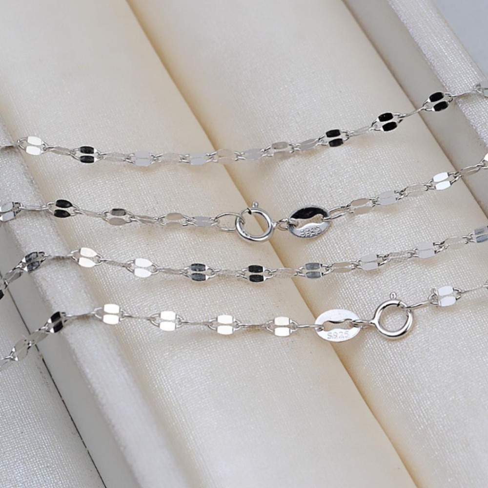 【43小舖】925純銀 波光粼粼 素鍊 瓦片鍊 項鍊｜S925｜通體純銀｜頸鍊｜鎖骨鍊｜飾品｜銀飾｜送拭銀布-細節圖7