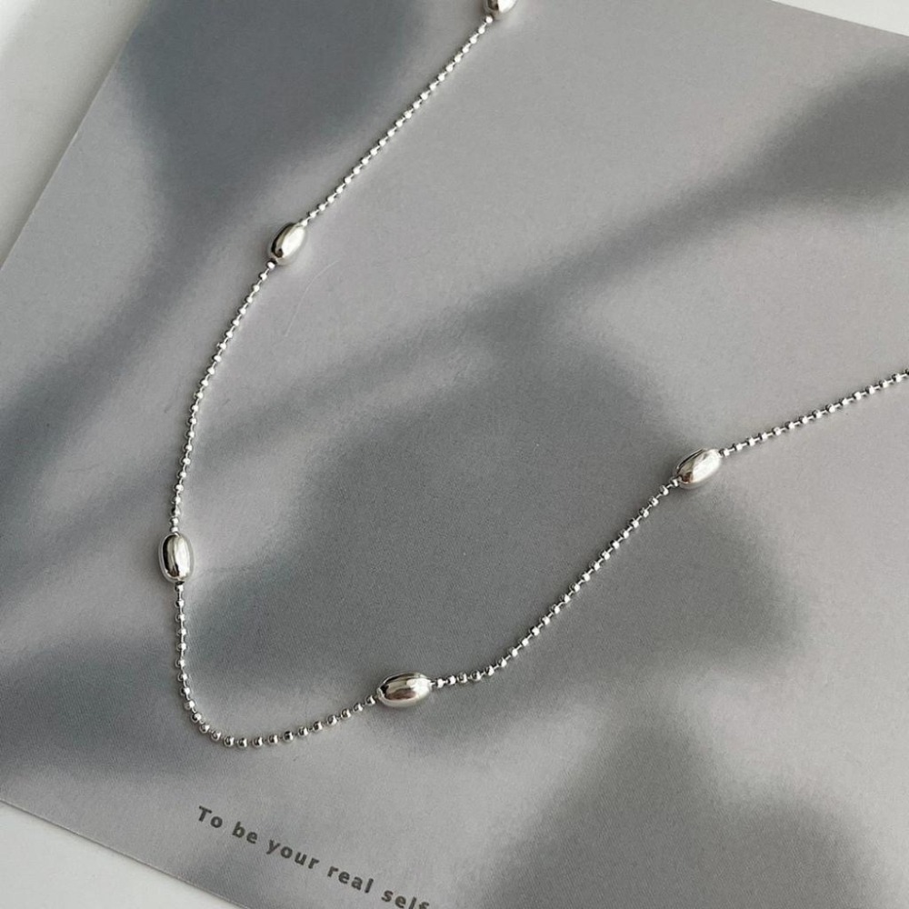 【43小舖】925純銀 小圓珠米粒串珠 橄欖珠 手鍊｜S925｜通體純銀｜手環｜手鏈｜手飾｜飾品｜銀飾｜送拭銀布-細節圖9