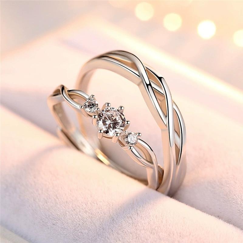 【43小舖】925純銀 莫桑鑽 纏繞廝守 可調式 戒指｜S925｜鑽戒｜開口戒｜情侶戒｜對戒｜飾品｜銀飾｜送拭銀布-細節圖7