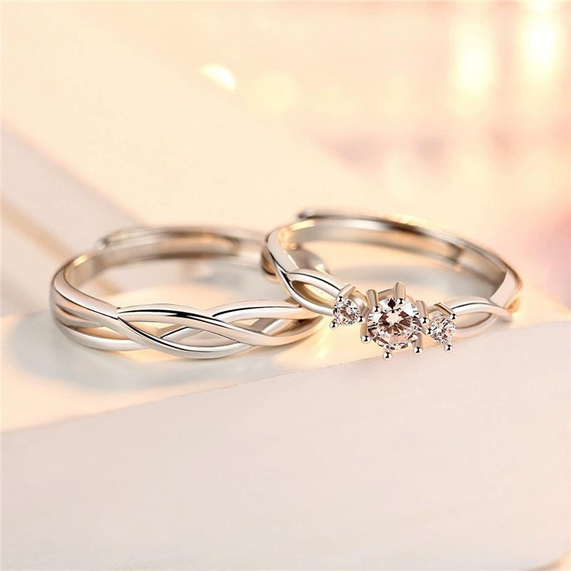 【43小舖】925純銀 莫桑鑽 纏繞廝守 可調式 戒指｜S925｜鑽戒｜開口戒｜情侶戒｜對戒｜飾品｜銀飾｜送拭銀布-細節圖8