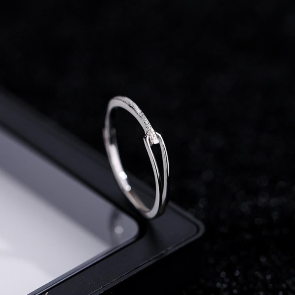 【43小舖】925純銀 磨砂線條 魯伯特之淚 可調式 戒指｜S925｜通體純銀｜開口戒｜飾品｜銀飾｜送拭銀布-細節圖8