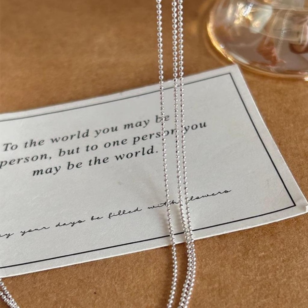 【43小舖】925純銀 波光粼粼 三層閃閃圓珠 項鍊｜S925｜通體純銀｜頸鍊｜鎖骨鍊｜飾品｜銀飾｜送拭銀布-細節圖8