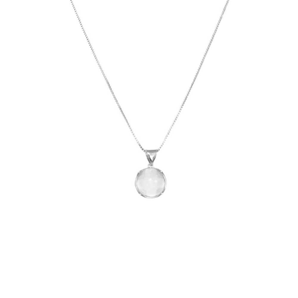 【43小舖】925純銀 白玉髓 月光 平衡心靈能量 項鍊｜S925｜通體純銀｜頸鍊｜鎖骨鍊｜飾品｜銀飾｜送拭銀布-細節圖2