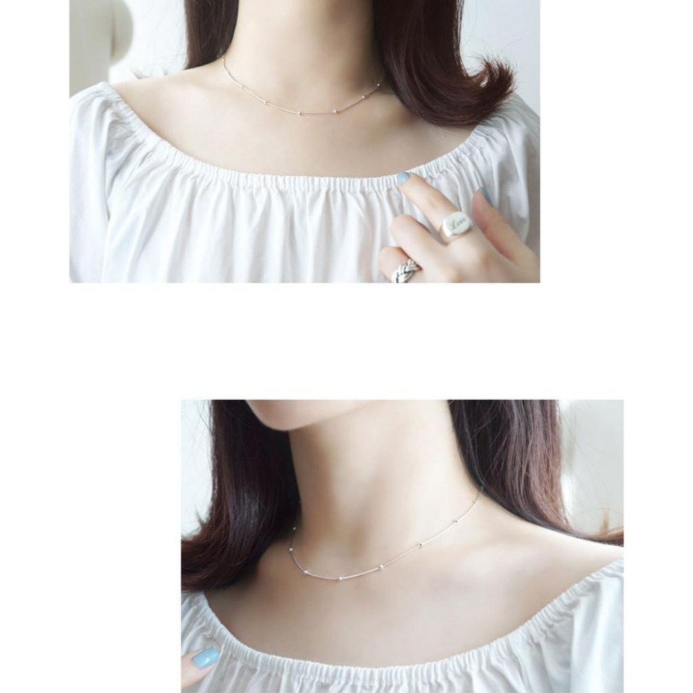 【43小舖】925純銀 圓珠蛇骨鍊 項鍊｜S925｜通體純銀｜頸鍊｜蛇骨鏈｜飾品｜銀飾｜送拭銀布-細節圖4