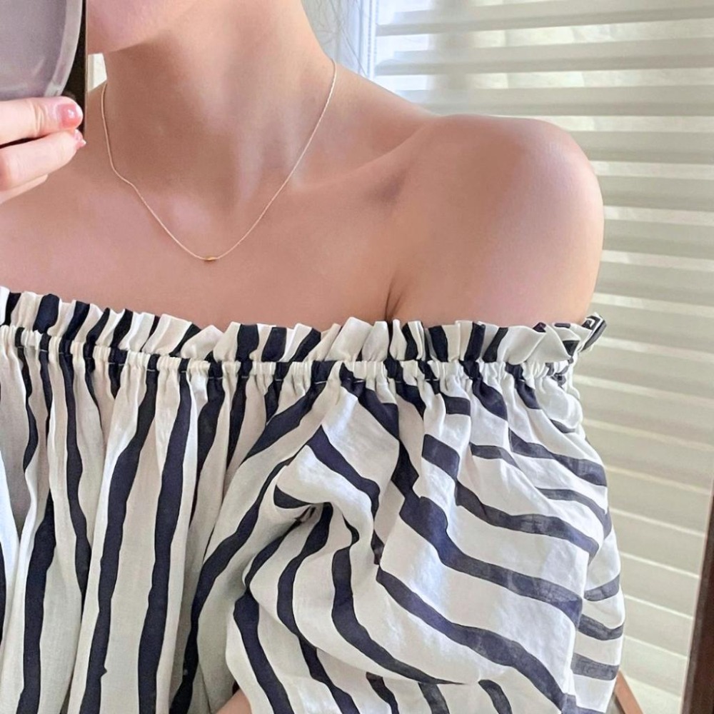 【43小舖】925純銀 金豆銀線 米粒橄欖珠 項鍊｜S925｜通體純銀｜頸鍊｜鎖骨鍊｜飾品｜銀飾｜送拭銀布-細節圖3