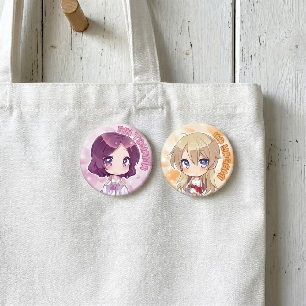 【43小舖】NEW GAME 八神光 遠山倫 胸章 兩入組 日版｜芳文社｜NEW GAME!!｜徽章-細節圖4