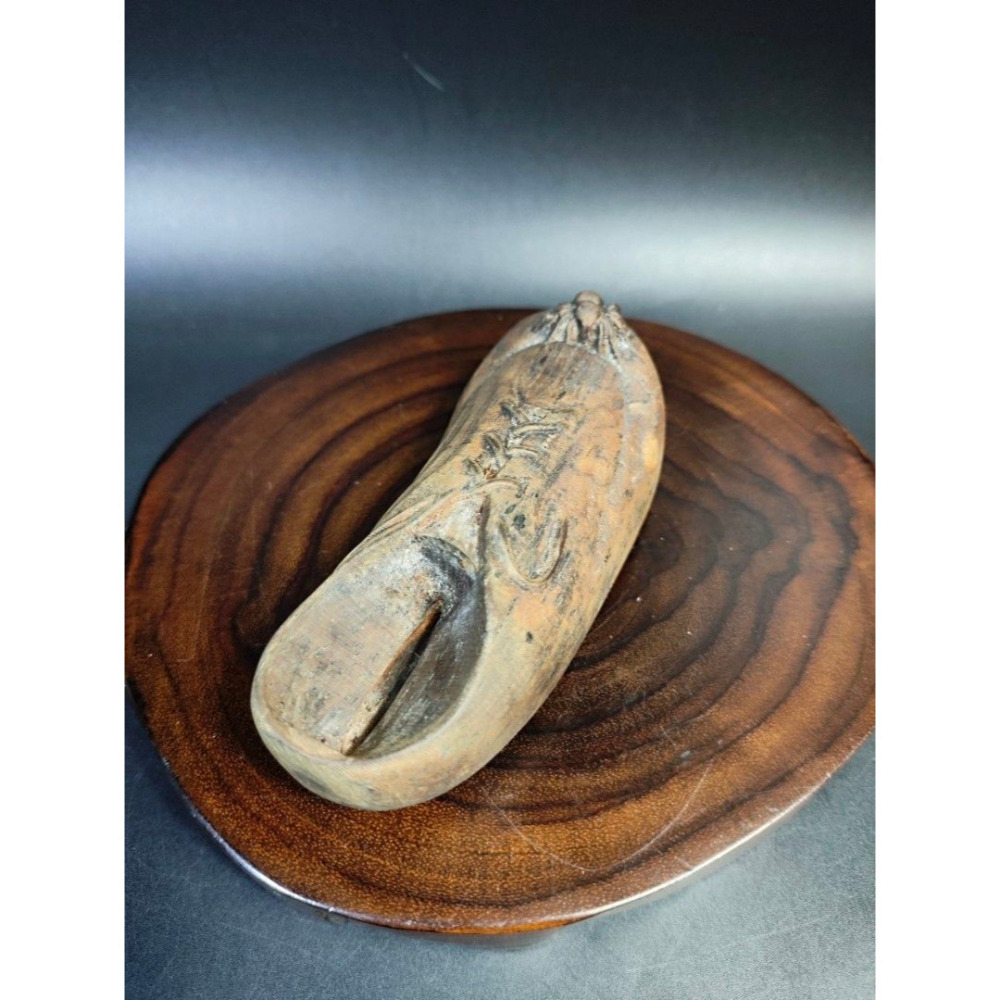 早期國外老木雕 - 實木鞋雕（實木/鄉村/木雕/藝術/古董/擺件/收藏/展示)-細節圖6