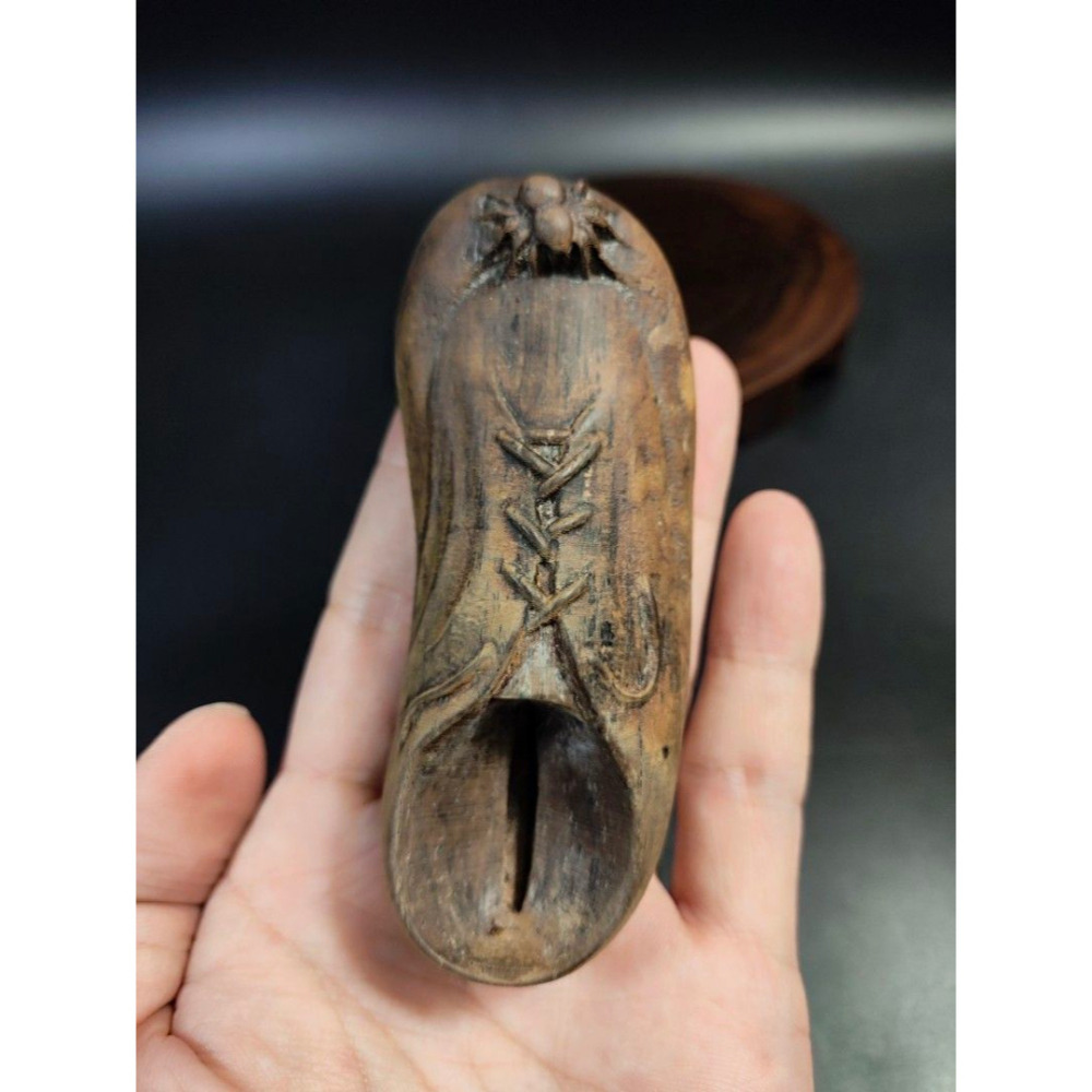 早期國外老木雕 - 實木鞋雕（實木/鄉村/木雕/藝術/古董/擺件/收藏/展示)-細節圖7