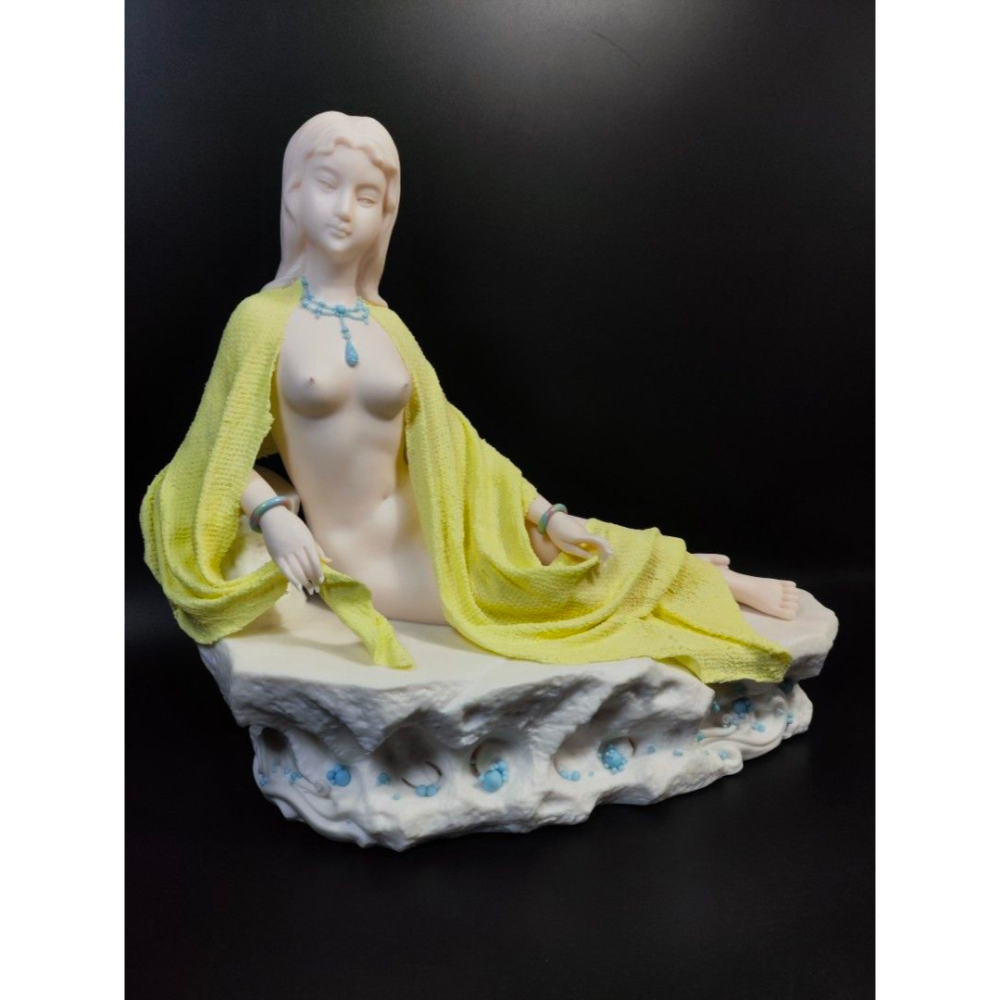 早期德化陶瓷- 山花女體雕塑仕女藝術品（名家：鄭雄文）#01（古董/收藏/神像/佛像/陶瓷/精品/收藏/擺飾/銅爐/香爐-細節圖2