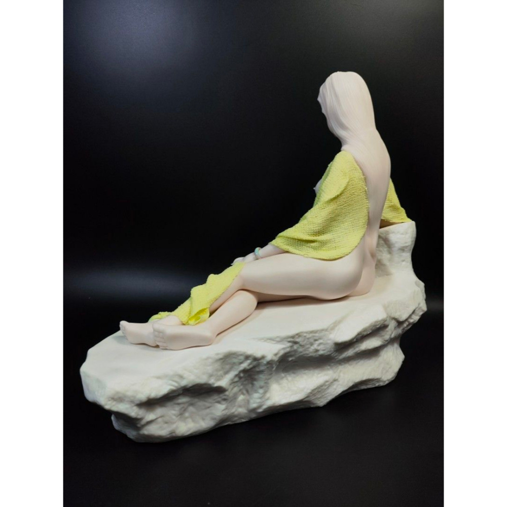 早期德化陶瓷- 山花女體雕塑仕女藝術品（名家：鄭雄文）#01（古董/收藏/神像/佛像/陶瓷/精品/收藏/擺飾/銅爐/香爐-細節圖4