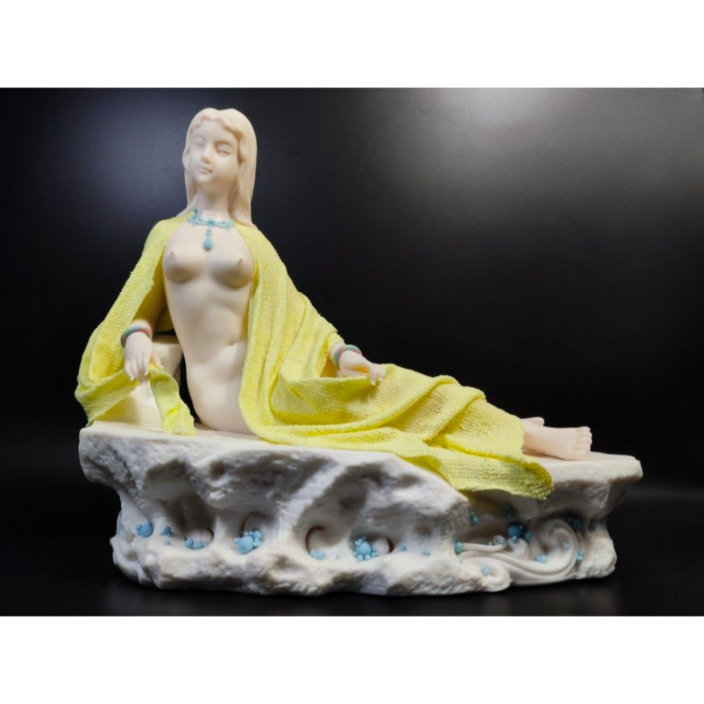 早期德化陶瓷- 山花女體雕塑仕女藝術品（名家：鄭雄文）#01（古董/收藏/神像/佛像/陶瓷/精品/收藏/擺飾/銅爐/香爐-細節圖9