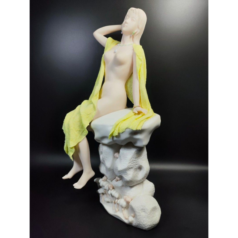 早期德化陶瓷- 山花女體雕塑仕女藝術品（名家：鄭雄文）#02（古董/收藏/神像/佛像/陶瓷/精品/收藏/擺飾/銅爐/香爐-細節圖3