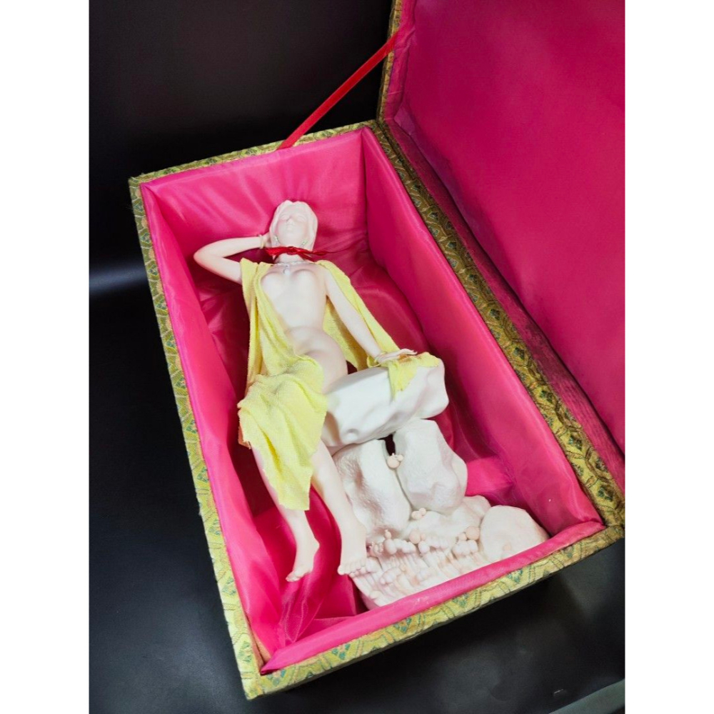 早期德化陶瓷- 山花女體雕塑仕女藝術品（名家：鄭雄文）#02（古董/收藏/神像/佛像/陶瓷/精品/收藏/擺飾/銅爐/香爐-細節圖9