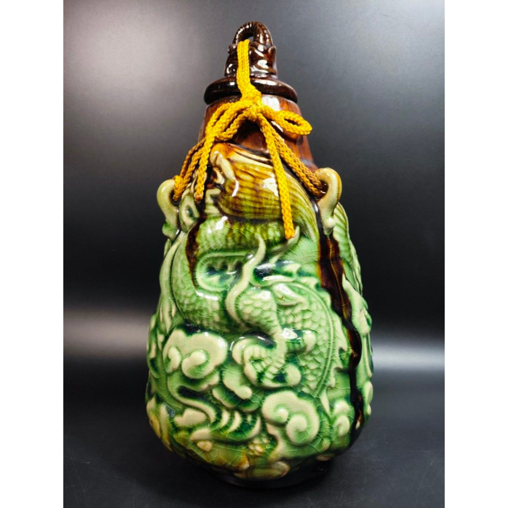 早期中國古陶-龍鳳茶倉（劉記出品）（台灣官窯/古董/茶葉/茶壺/紫砂/官窯/老物/老件/收藏/擺飾/經典/陶藝/藝品/藝-細節圖2