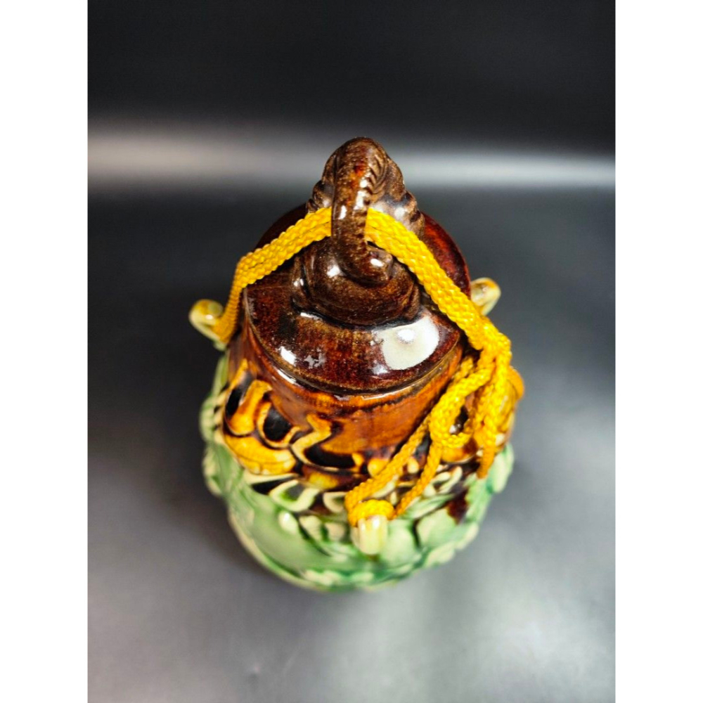 早期中國古陶-龍鳳茶倉（劉記出品）（台灣官窯/古董/茶葉/茶壺/紫砂/官窯/老物/老件/收藏/擺飾/經典/陶藝/藝品/藝-細節圖6