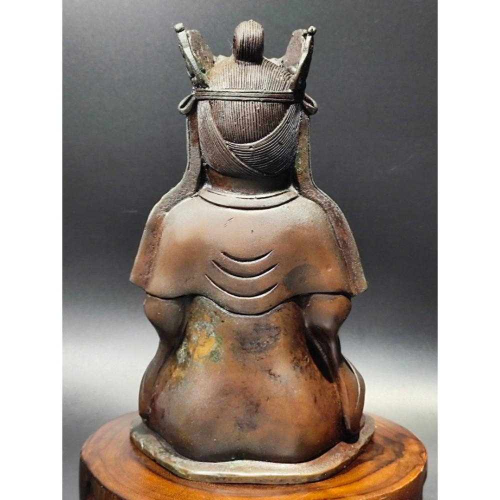 早期銅雕神尊老件 - 大日如來坐像（古董/銅雕/收藏/銅爐/香爐/銅器/擺飾/珍藏/明朝/清朝/藝品/神像）-細節圖5