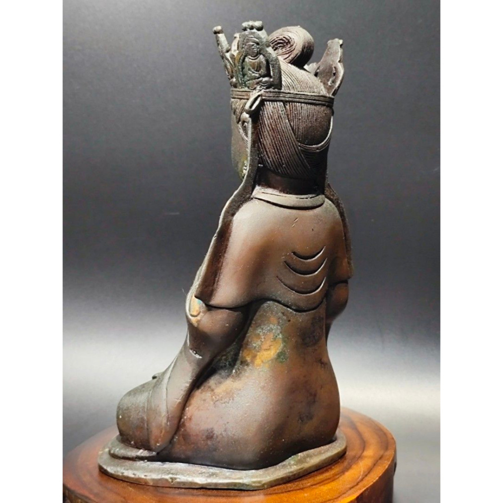 早期銅雕神尊老件 - 大日如來坐像（古董/銅雕/收藏/銅爐/香爐/銅器/擺飾/珍藏/明朝/清朝/藝品/神像）-細節圖6