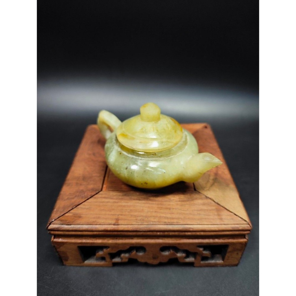 天然玉石 - 緬甸冰糯飄花玉壺擺件/把件#03（招財/黃水晶/白水晶/收藏/水晶/鈦金/手排/手鍊/玉石）-細節圖4